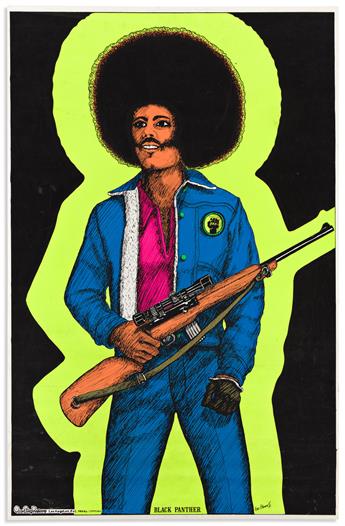 (BLACK POWER.) Group of 10 black-light and dayglo posters.